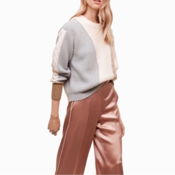 ARITZIA WILFRED Lonell Wool Colorblock Sweater - Picture 1 of 11